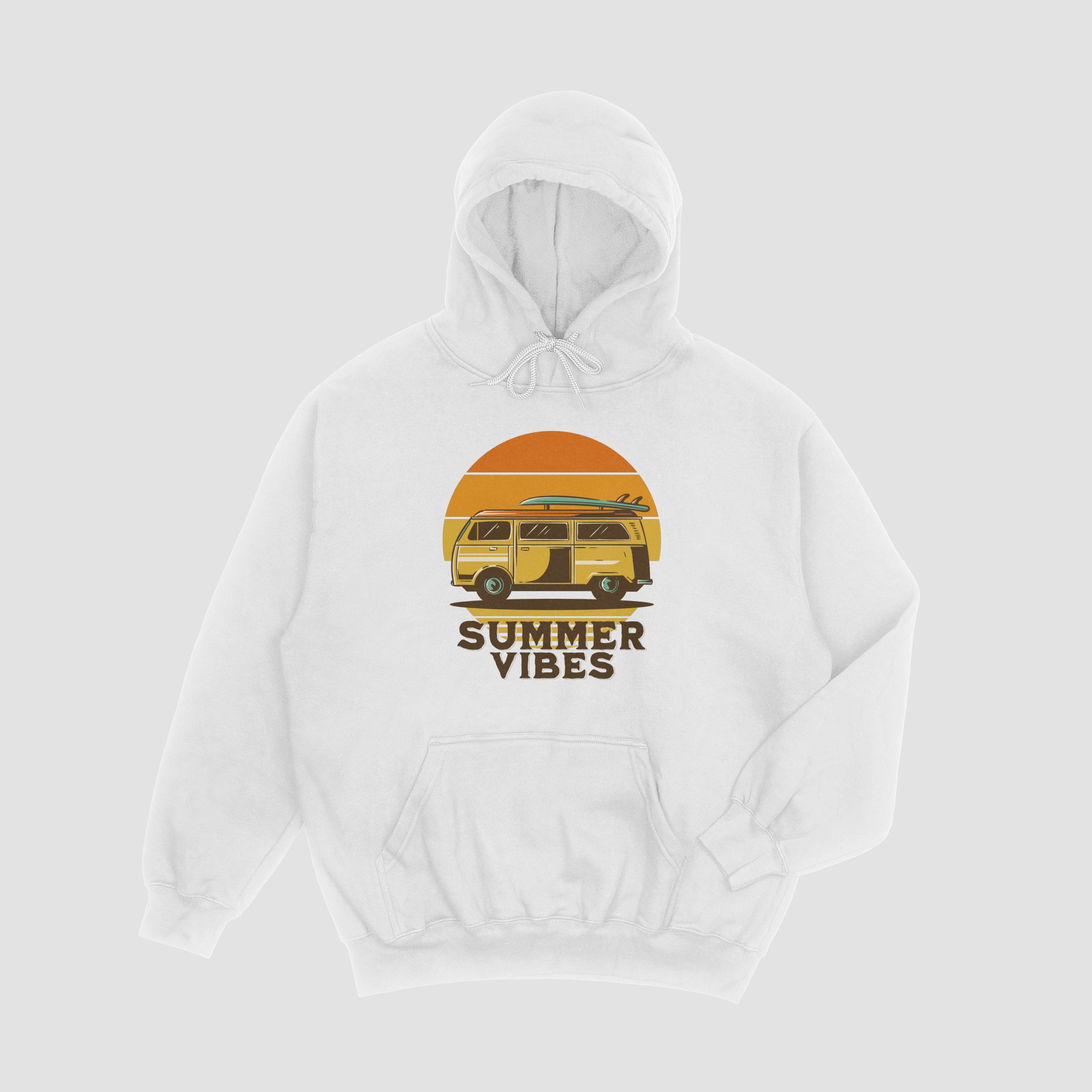 Embroidered: Summer Vibes Hoodie Design (White)