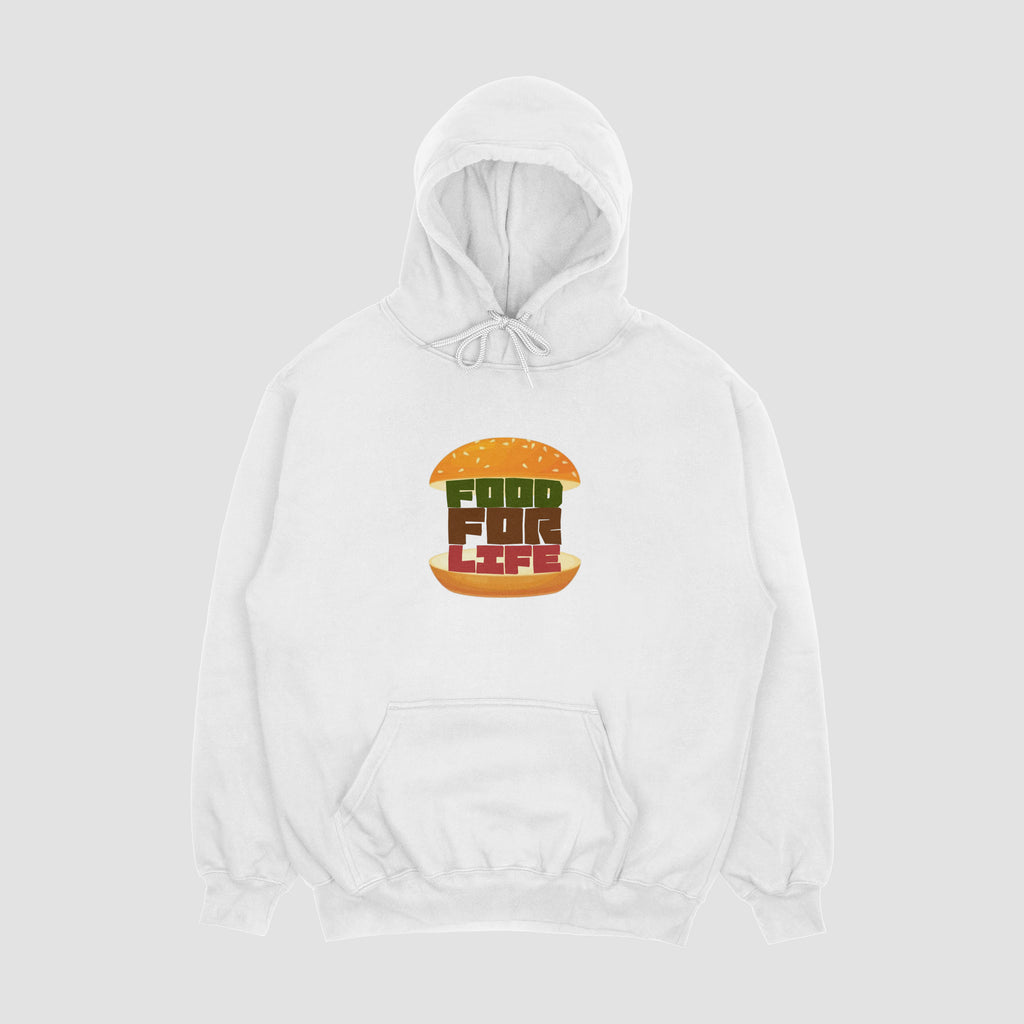 Embroidered: Food For Life 2.0 Hoodie Design (Black&White)