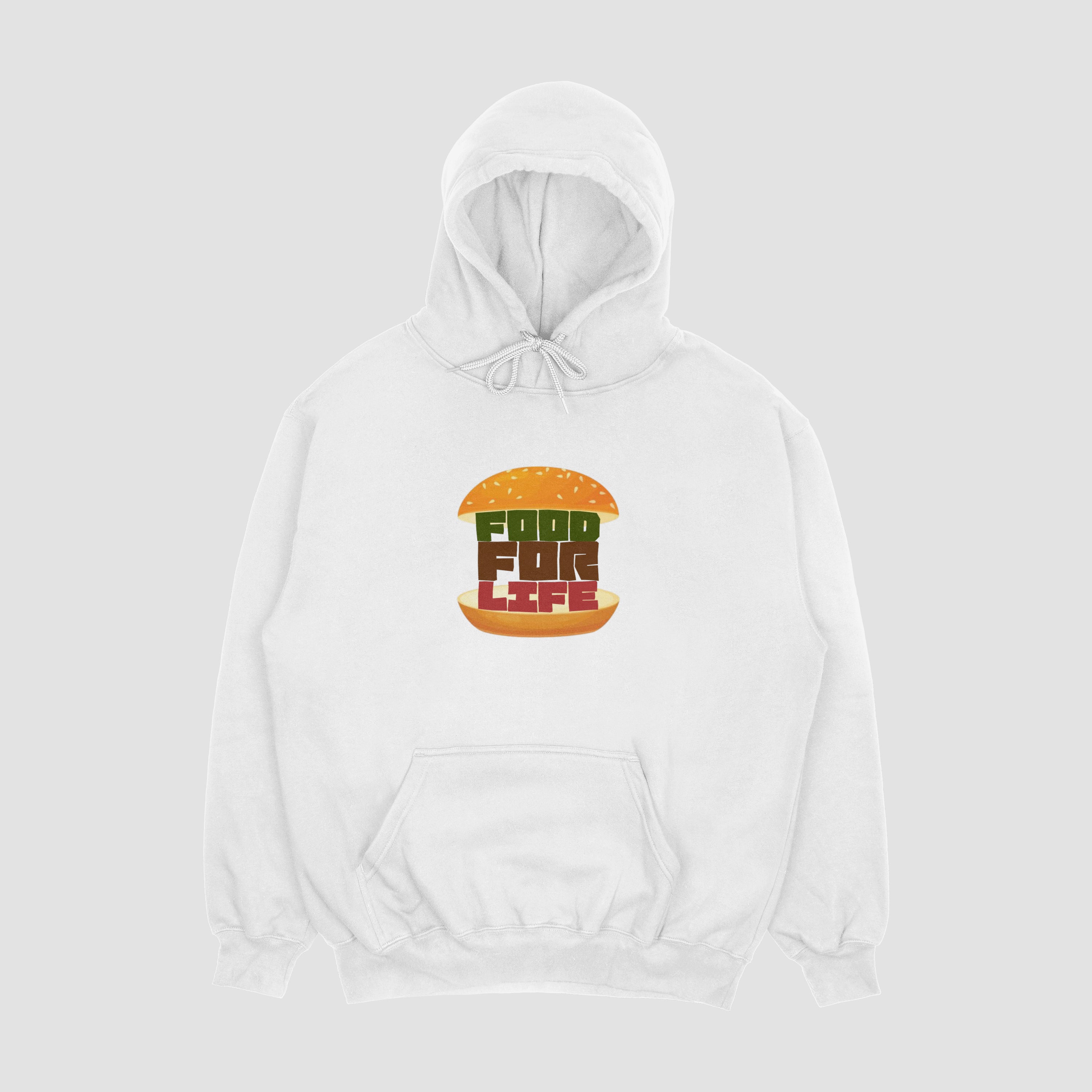 Embroidered: Food For Life 2.0 Hoodie Design (Black&White)