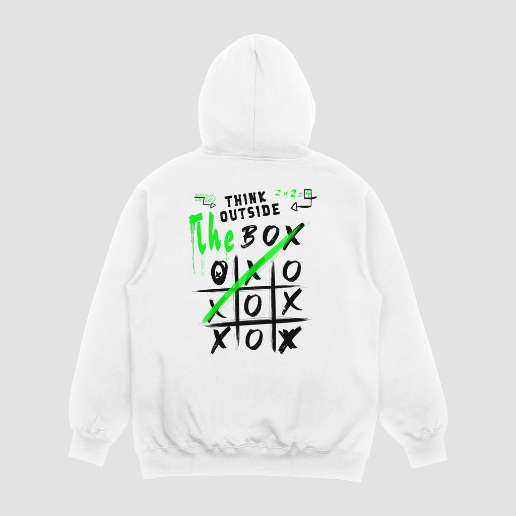 Embroidered: Think Outside the Box Hoodie Design (Black&White)