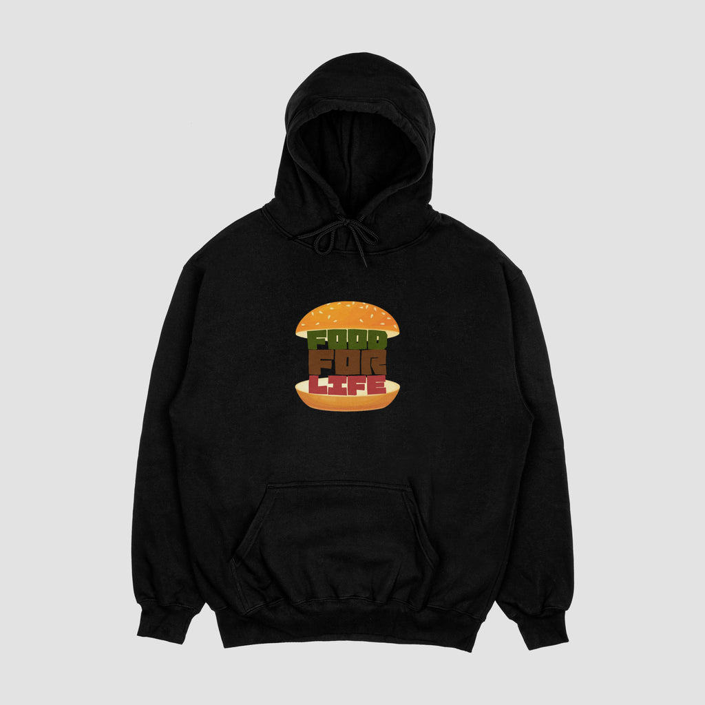 Embroidered: Food For Life 2.0 Hoodie Design (Black&White)