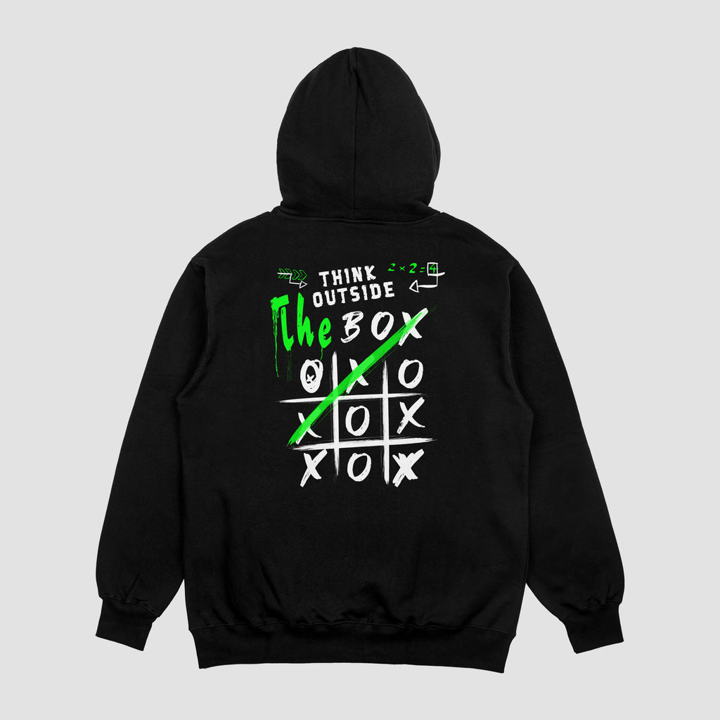 Embroidered: Think Outside the Box Hoodie Design (Black&White)