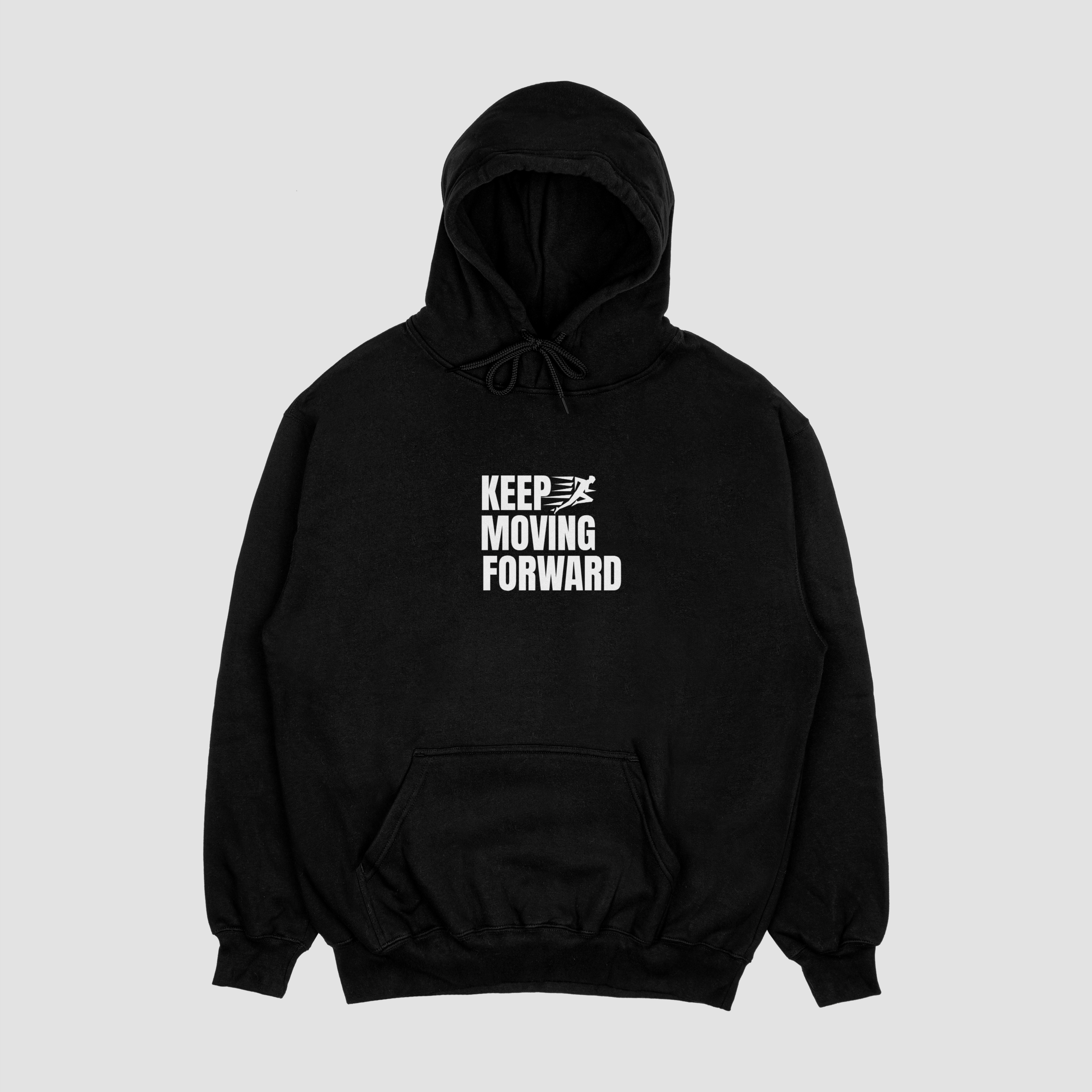 Embroidered: Keep Moving Forword Hoodie Design (Black&White)