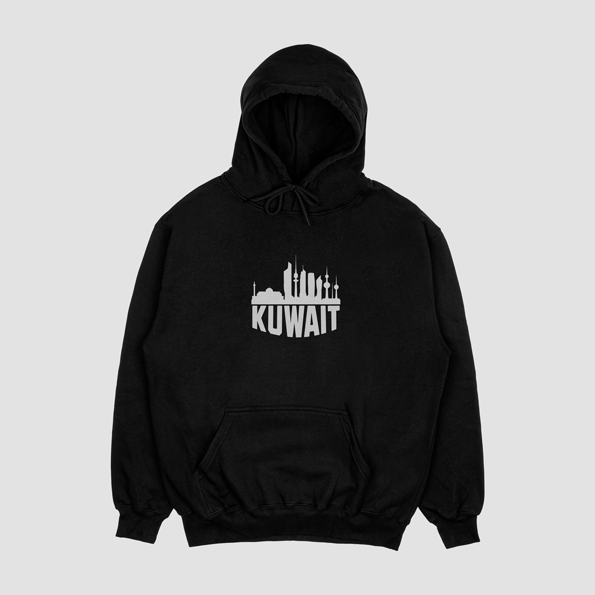 Embroidered: Kuwait City Hoodie Design (Black&White)