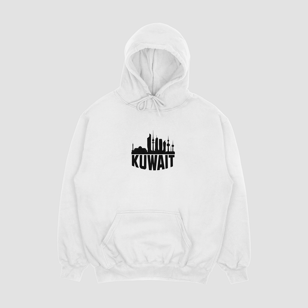 Embroidered: Kuwait City Hoodie Design (Black&White)