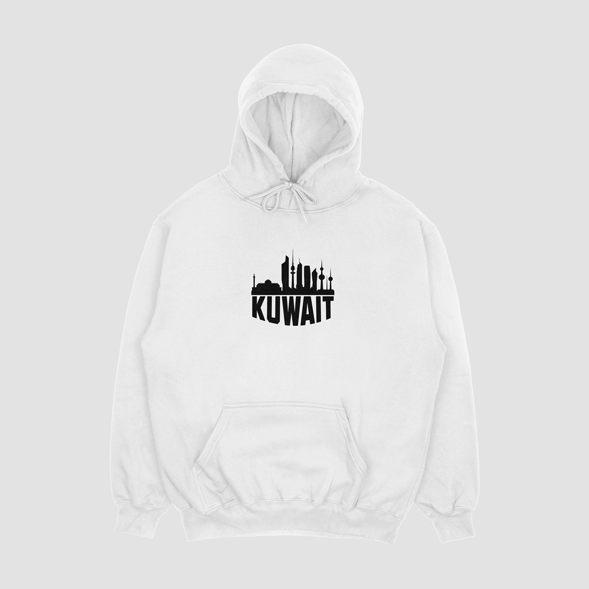 Embroidered: Kuwait City Hoodie Design (Black&White)